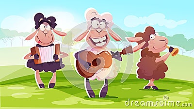 Baa Baa Black Sheep vector concept Vector Illustration