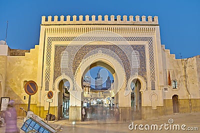 Bab Bou Jeloud gate at Fez, Morocco Stock Photo