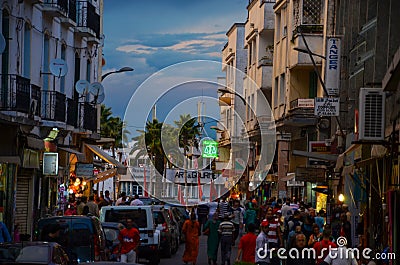 Bab El Fahs at dusk, Grand Socco, Tangier, Morocco, North Africa, Africa Editorial Stock Photo