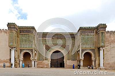 Bab el-Mansour Gate Meknes, Morocco Editorial Stock Photo