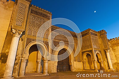 Bab Jama en Nouar door at Meknes, Morocco Stock Photo