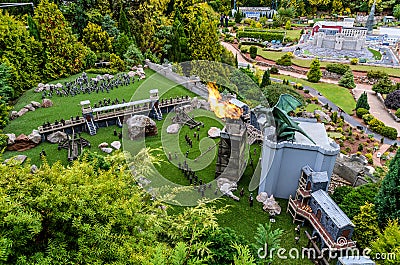 Babbacombe model Village dragon fire breathing Editorial Stock Photo