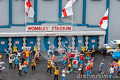 BABBACOMBE, TORQUAY, ENGLAND- 26 June 2021: Wombley Stadium at Babbacombe Model Village Editorial Stock Photo