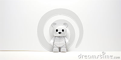 Babe bearbrick wallpaper style minimal white background Stock Photo
