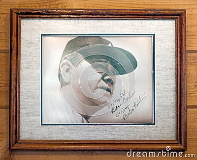 Babe Ruth Autograph Editorial Stock Photo