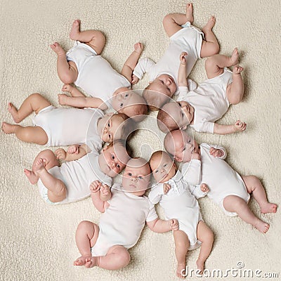Babies on a light background Stock Photo
