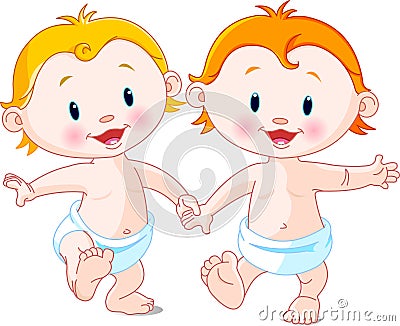 Babies walking Vector Illustration