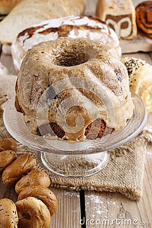 Babka - traditional easter yeast cake, Stock Photo