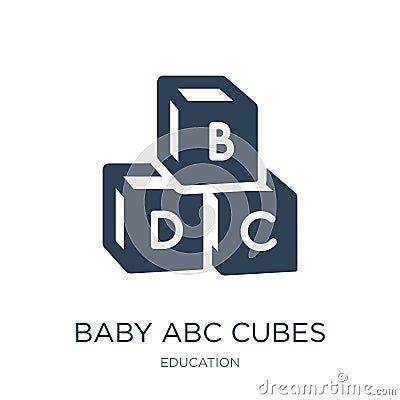 baby abc cubes icon in trendy design style. baby abc cubes icon isolated on white background. baby abc cubes vector icon simple Vector Illustration