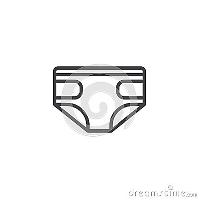 Baby absorbent diaper line icon Vector Illustration