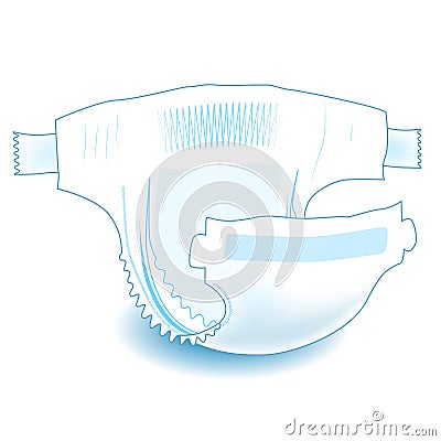Baby absorbent diaper. Realistic vector illustration Vector Illustration