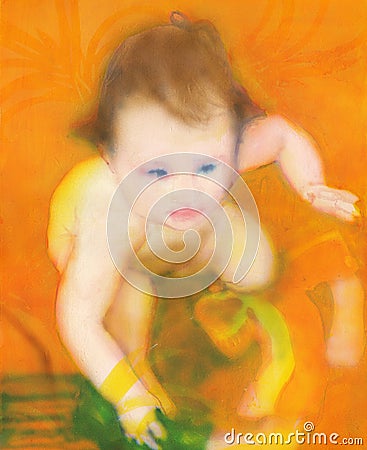 Baby, airbrush Stock Photo