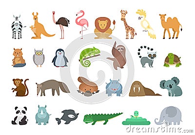 Baby animals set. Vector Illustration