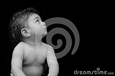 Baby in b/w Stock Photo