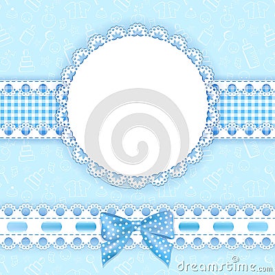 Baby background with frame. Vector Illustration