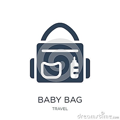 baby bag icon in trendy design style. baby bag icon isolated on white background. baby bag vector icon simple and modern flat Vector Illustration