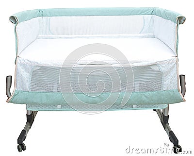 Baby bassinet travel cot co-sleeper, isolated over white Stock Photo