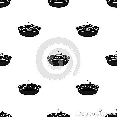 Baby bath icon in black style isolated on white background. Baby born pattern stock vector illustration. Vector Illustration