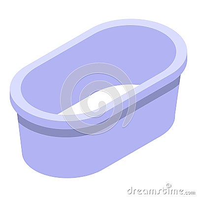 Baby bathtub icon, isometric style Vector Illustration