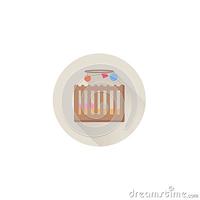 Baby bed icon. baby cradle icon. Flat illustration of baby bed Vector Illustration