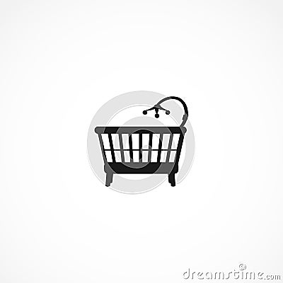 Baby bed icon. baby cradle isolated solid icon Vector Illustration