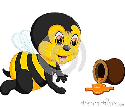 Baby Bee cartoon Vector Illustration