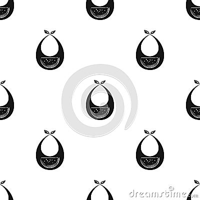 Baby bib icon in black style isolated on white. Baby born pattern stock vector illustration. Vector Illustration