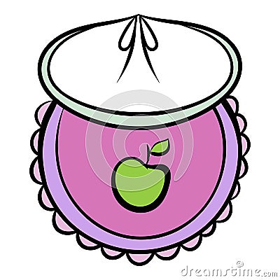 Baby bib icon cartoon Vector Illustration