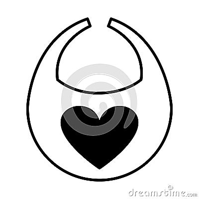 Baby bib isolated icon Vector Illustration