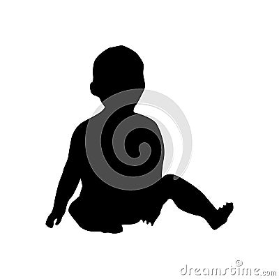 Baby black silhouette Vector Illustration