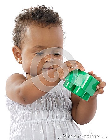 Baby with blocks Stock Photo