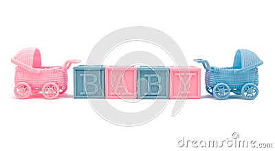 Baby blocks and strollers Stock Photo