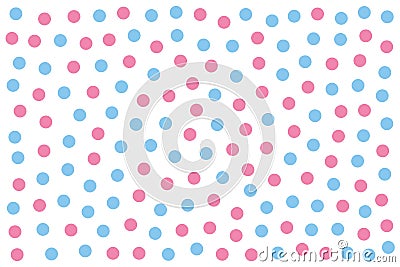 Baby blue and pink dots background Vector Illustration