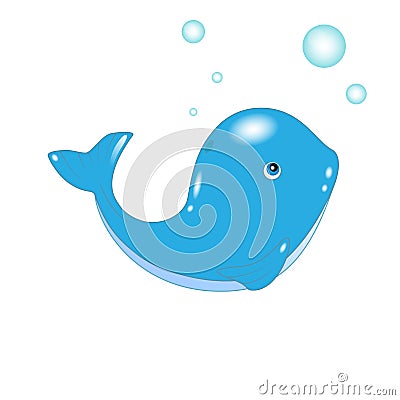 Baby blue whale Vector Illustration