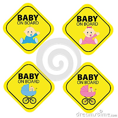 Baby on board. Vector Illustration