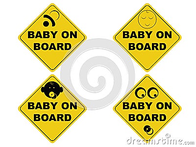 Baby on board sign Vector Illustration