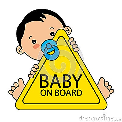 Baby on Board Sign Vector Illustration