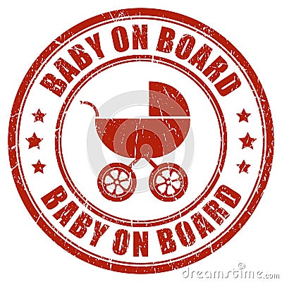 Baby on board stamp Vector Illustration