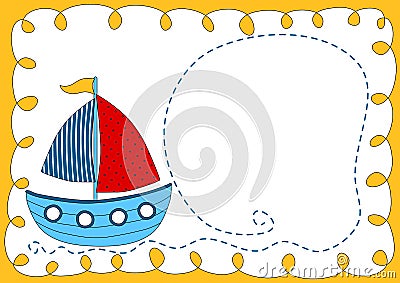 Baby Boat Shower invitation Card Stock Photo