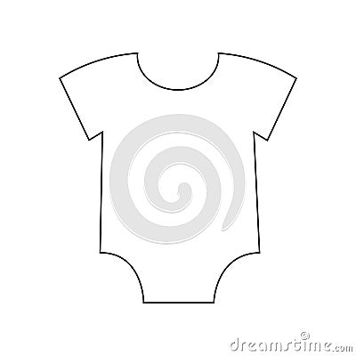 Baby bodysuit icon. Boy or girl underwear. Printable design element for gender reveal, baby shower, welcome newborn Vector Illustration