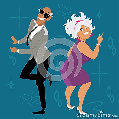 Baby boomers dancing Vector Illustration