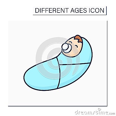 Baby born color icon Vector Illustration