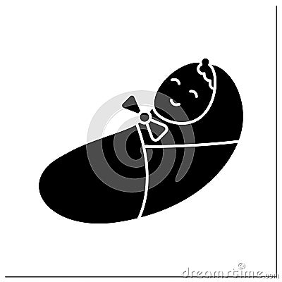 Baby born glyph icon Vector Illustration