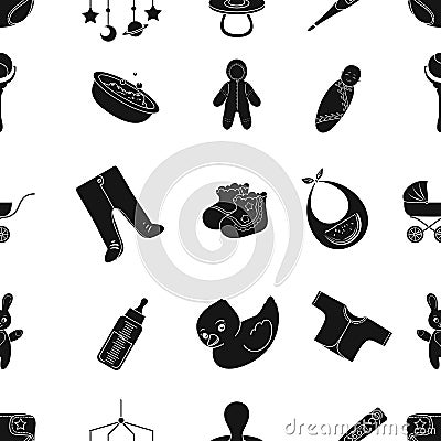 Baby born pattern icons in black style. Big collection of baby born vector symbol stock illustration Vector Illustration