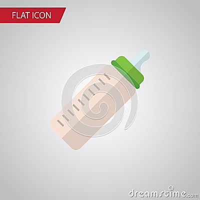 Baby Bottle Flat Icon. Feeder Vector Element Can Be Used For Baby, Bottle, Feeder Design Concept. Vector Illustration