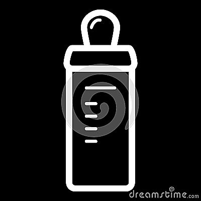 Baby bottle vector icon. Black and white baby nipple illustration. Outline linear icon. Vector Illustration