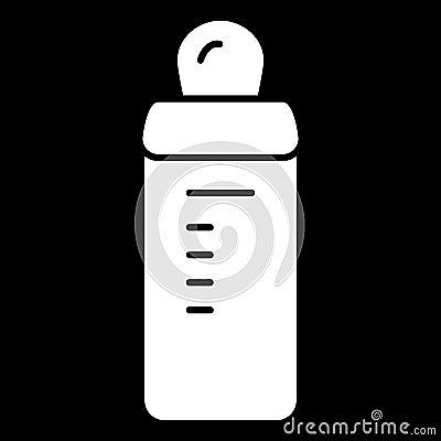 Baby bottle vector icon. Black and white baby nipple illustration. Solid linear icon. Vector Illustration