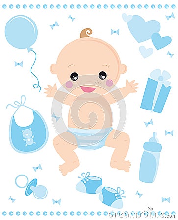 Baby boy Vector Illustration