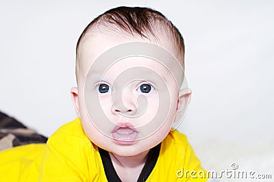 Baby boy age of 5 months Stock Photo