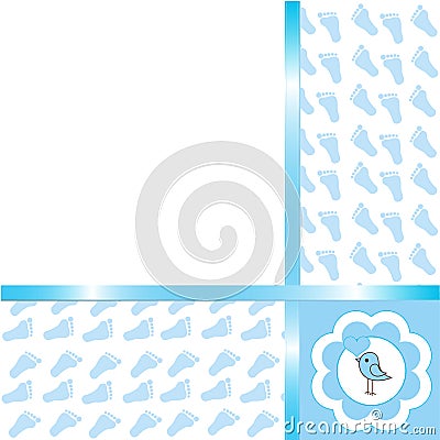 Baby boy arrival card Vector Illustration